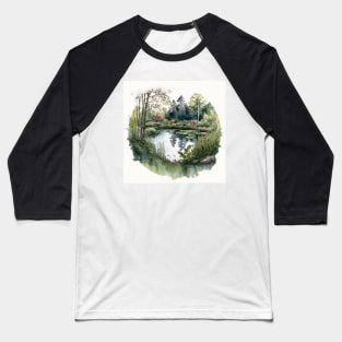 Coy Pond Watercolors Baseball T-Shirt